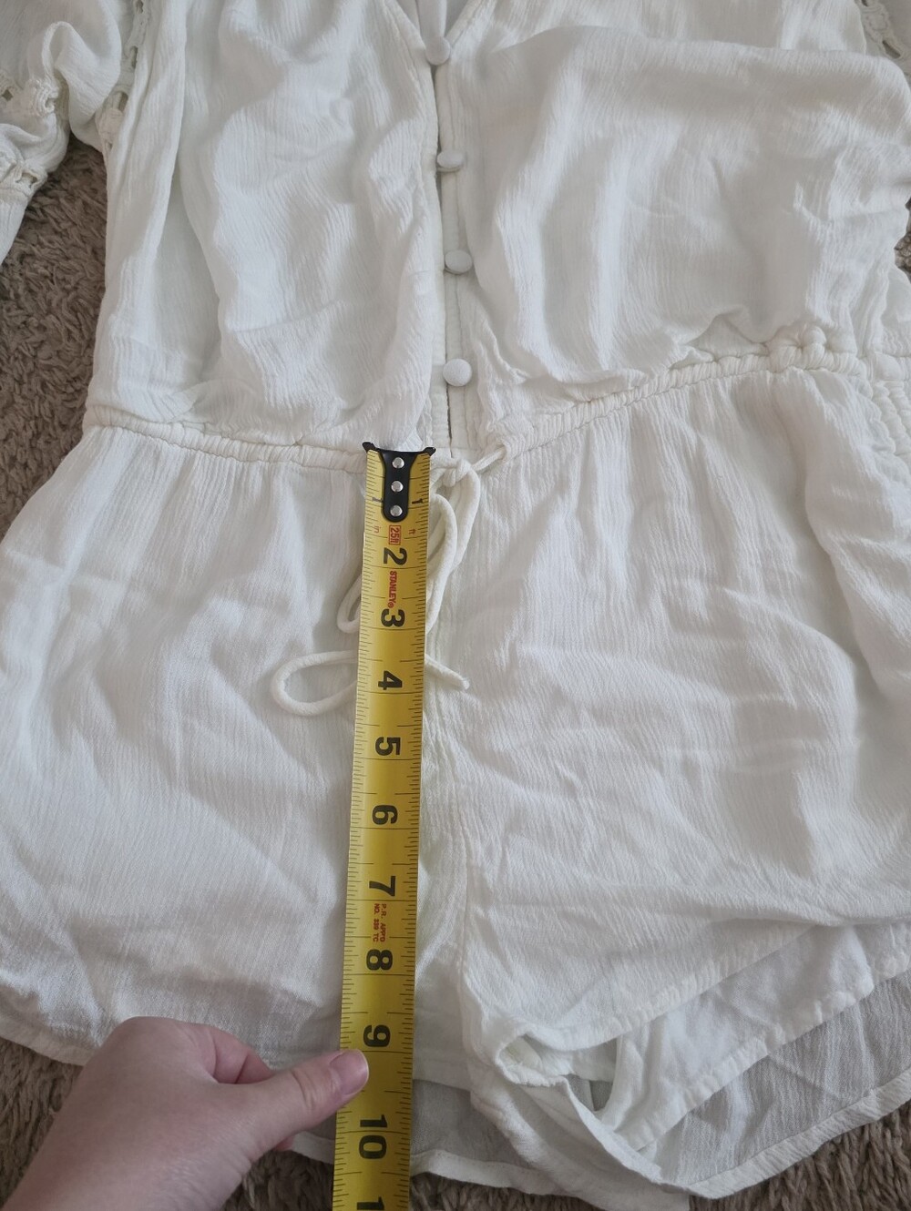 Urban Outfitters Cotton Blend Muslin Romper Boho Festival Coastal Cowgirl Wmns S - Picture 9 of 9